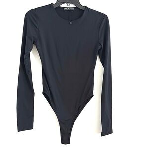 Zara Size S Black Long Sleeve Bodysuit